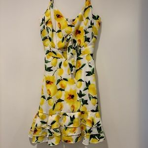 Boohoo cut out lemon print dress ASOS